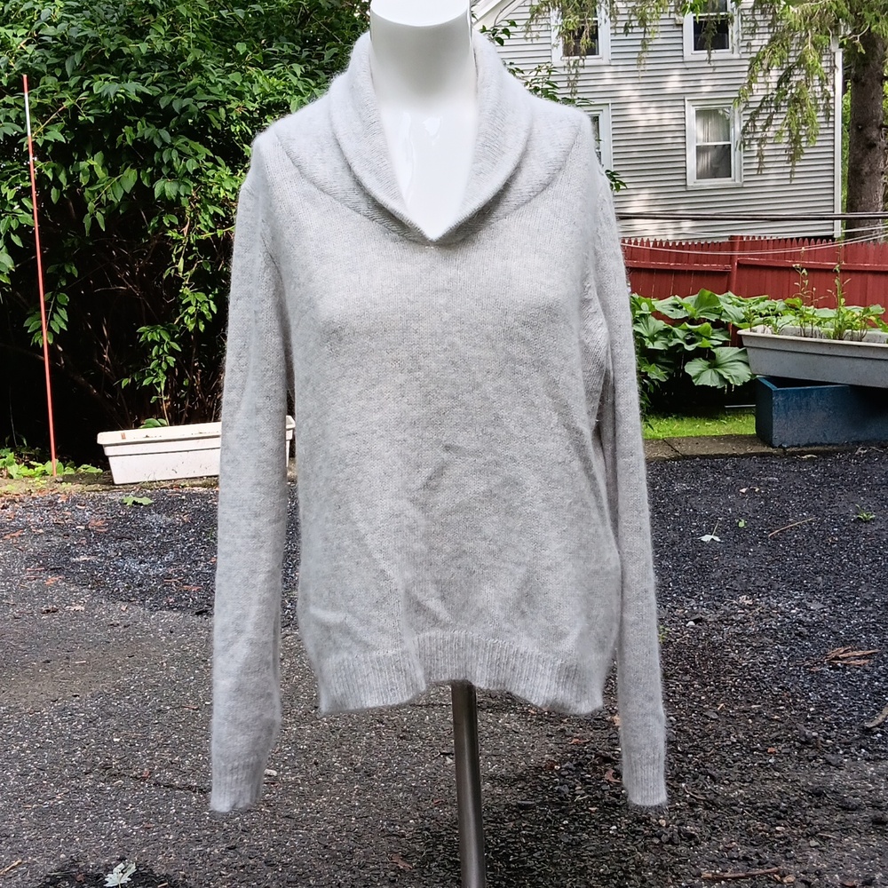 Raffaella shawl collar angora mix sweater